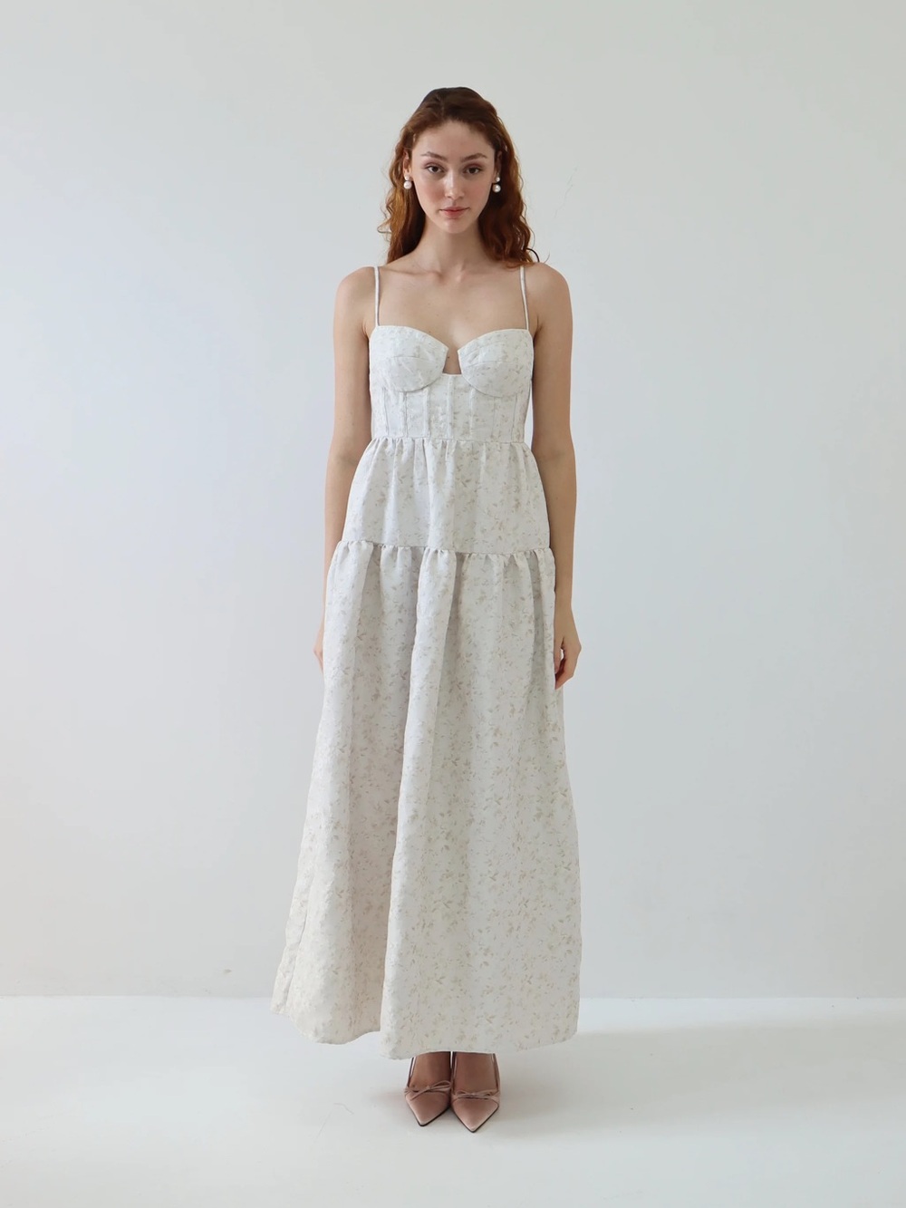 Maison Amory The Windsor Maxi Dress XXS NWT Cream Custard Corset Cottagecore